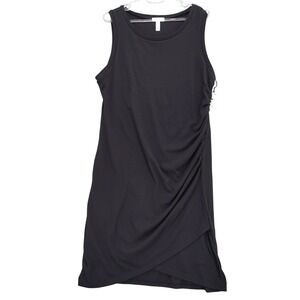 Leith Women's Black Sleeveless Ruched Dress Size XL